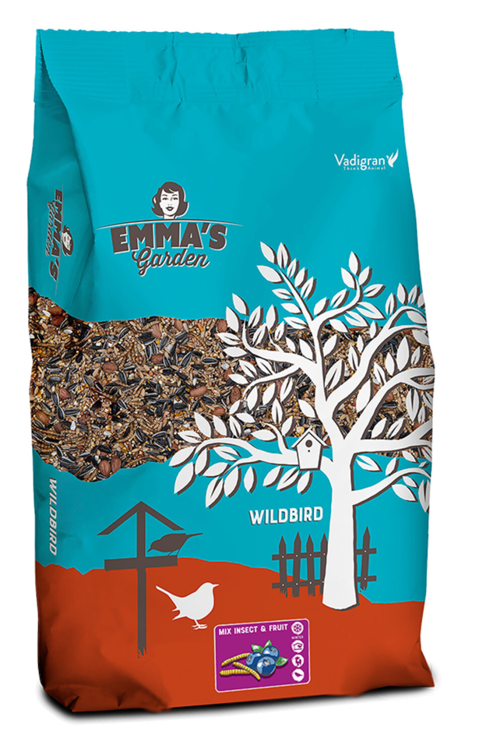 Afbeelding Emmas Garden Mix insecten en fruit 10 kg door Tuinadvies.be