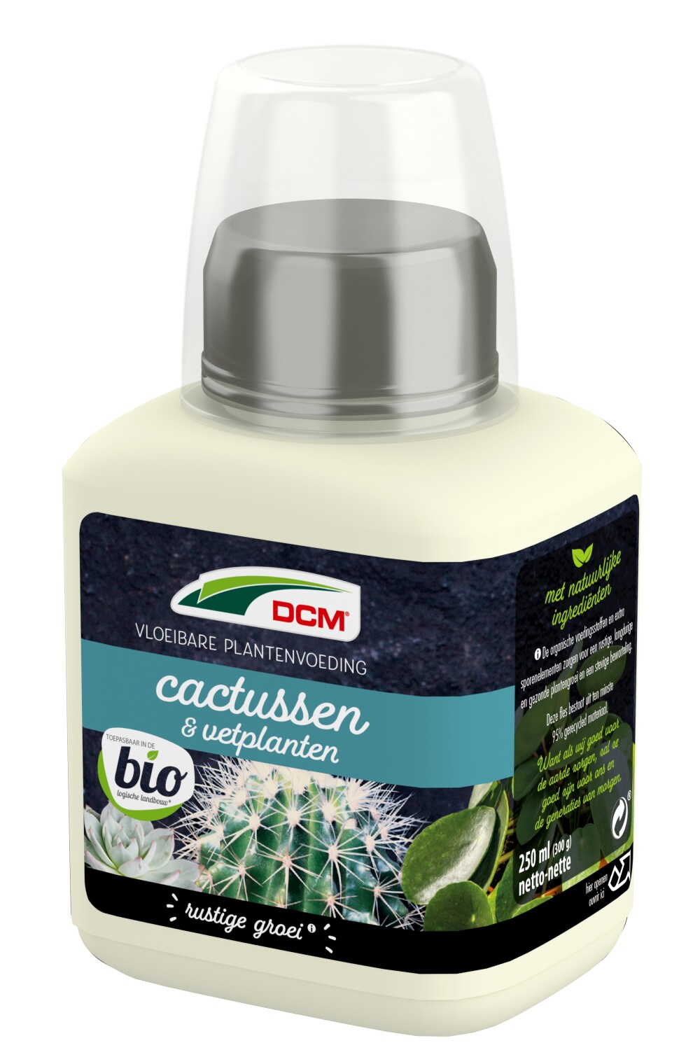 Afbeelding DCM Meststof Cactussen Vetplanten bio 250 ml door Tuinadvies.be