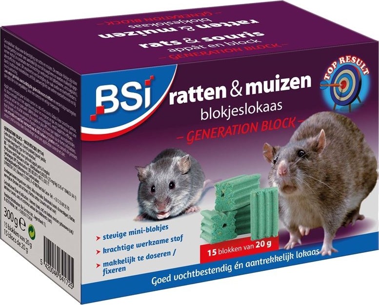 Afbeelding Ratten en muizengif blokjes300 g door Tuinadvies.be
