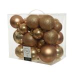 Mix kerstballen - camel brown