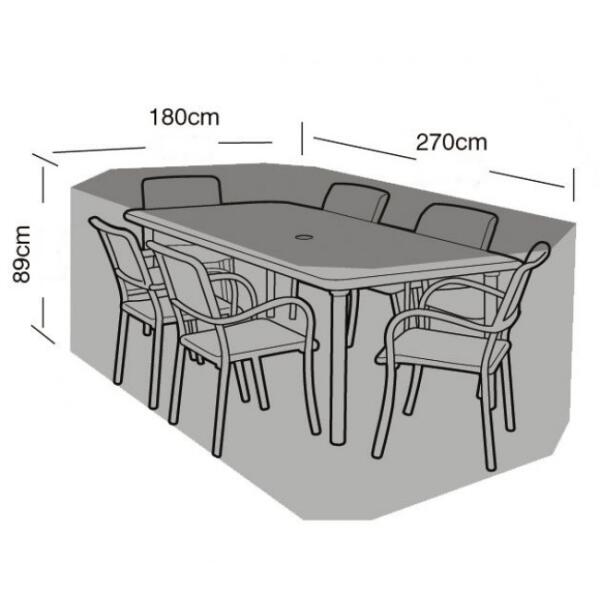Hoes voor tuinmeubelen rechthoekige tafel + 6 - Webshop - Tuinadvies