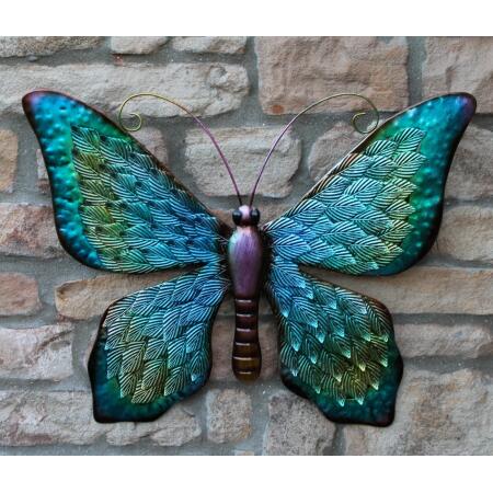 Vlinder kleurrijk muurdecoratie - metalen vlinder | Dierenbeelden | Tuinbeelden | en sfeer | Tuinadvies